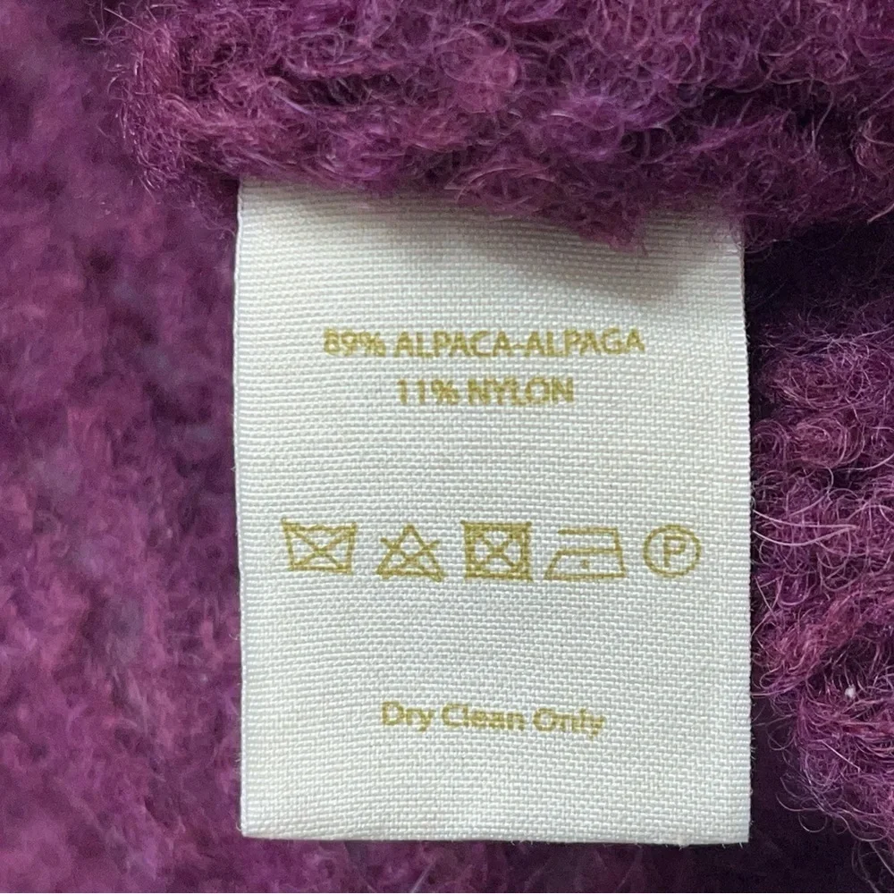 Free People Alpaca Chunky Knit Sweater Womens XS Oversized Mock Neck Lavender